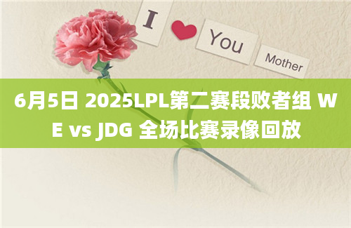 6月5日 2025LPL第二赛段败者组 WE vs JDG 全场比赛录像回放