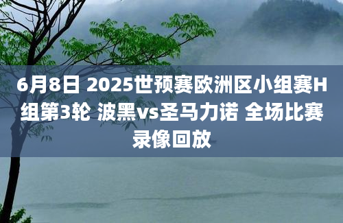 6月8日 2025世预赛欧洲区小组赛H组第3轮 波黑vs圣马力诺 全场比赛录像回放