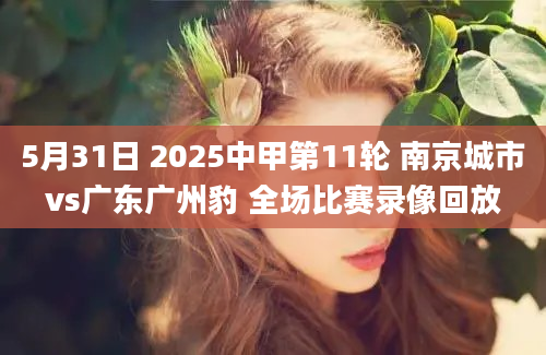 5月31日 2025中甲第11轮 南京城市vs广东广州豹 全场比赛录像回放