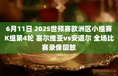 6月11日 2025世预赛欧洲区小组赛K组第4轮 塞尔维亚vs安道尔 全场比赛录像回放