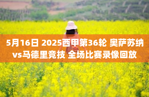 5月16日 2025西甲第36轮 奥萨苏纳vs马德里竞技 全场比赛录像回放