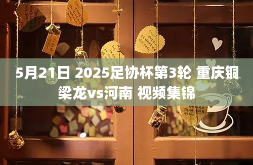 5月21日 2025足协杯第3轮 重庆铜梁龙vs河南 视频集锦