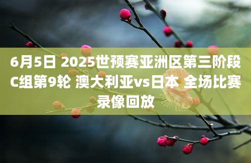 6月5日 2025世预赛亚洲区第三阶段C组第9轮 澳大利亚vs日本 全场比赛录像回放