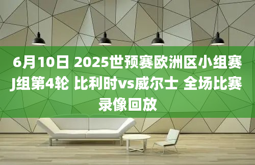 6月10日 2025世预赛欧洲区小组赛J组第4轮 比利时vs威尔士 全场比赛录像回放
