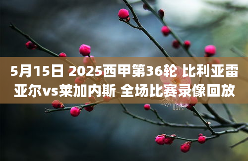5月15日 2025西甲第36轮 比利亚雷亚尔vs莱加内斯 全场比赛录像回放