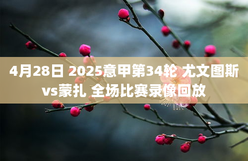 4月28日 2025意甲第34轮 尤文图斯vs蒙扎 全场比赛录像回放