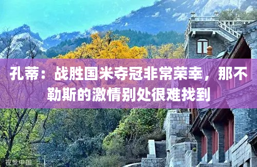 孔蒂：战胜国米夺冠非常荣幸，那不勒斯的激情别处很难找到