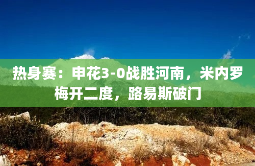 热身赛：申花3-0战胜河南，米内罗梅开二度，路易斯破门