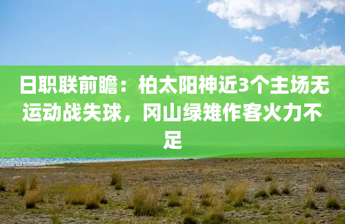 日职联前瞻：柏太阳神近3个主场无运动战失球，冈山绿雉作客火力不足