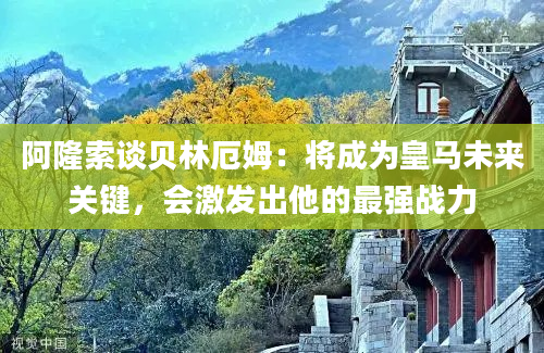 阿隆索谈贝林厄姆：将成为皇马未来关键，会激发出他的最强战力