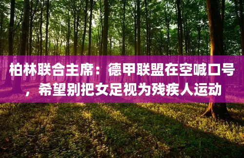 柏林联合主席：德甲联盟在空喊口号，希望别把女足视为残疾人运动