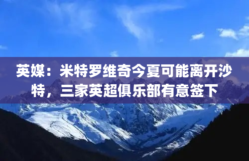 英媒：米特罗维奇今夏可能离开沙特，三家英超俱乐部有意签下