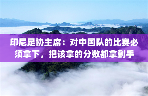 印尼足协主席：对中国队的比赛必须拿下，把该拿的分数都拿到手