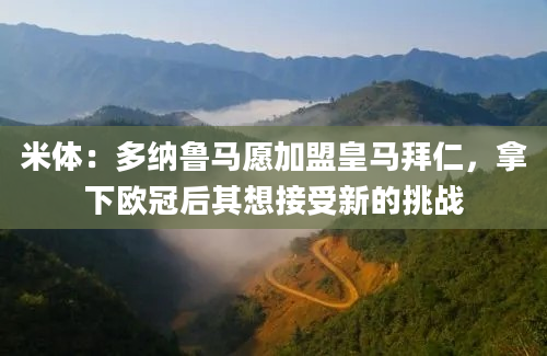 米体：多纳鲁马愿加盟皇马拜仁，拿下欧冠后其想接受新的挑战